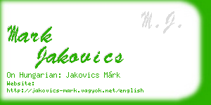 mark jakovics business card