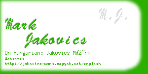 mark jakovics business card